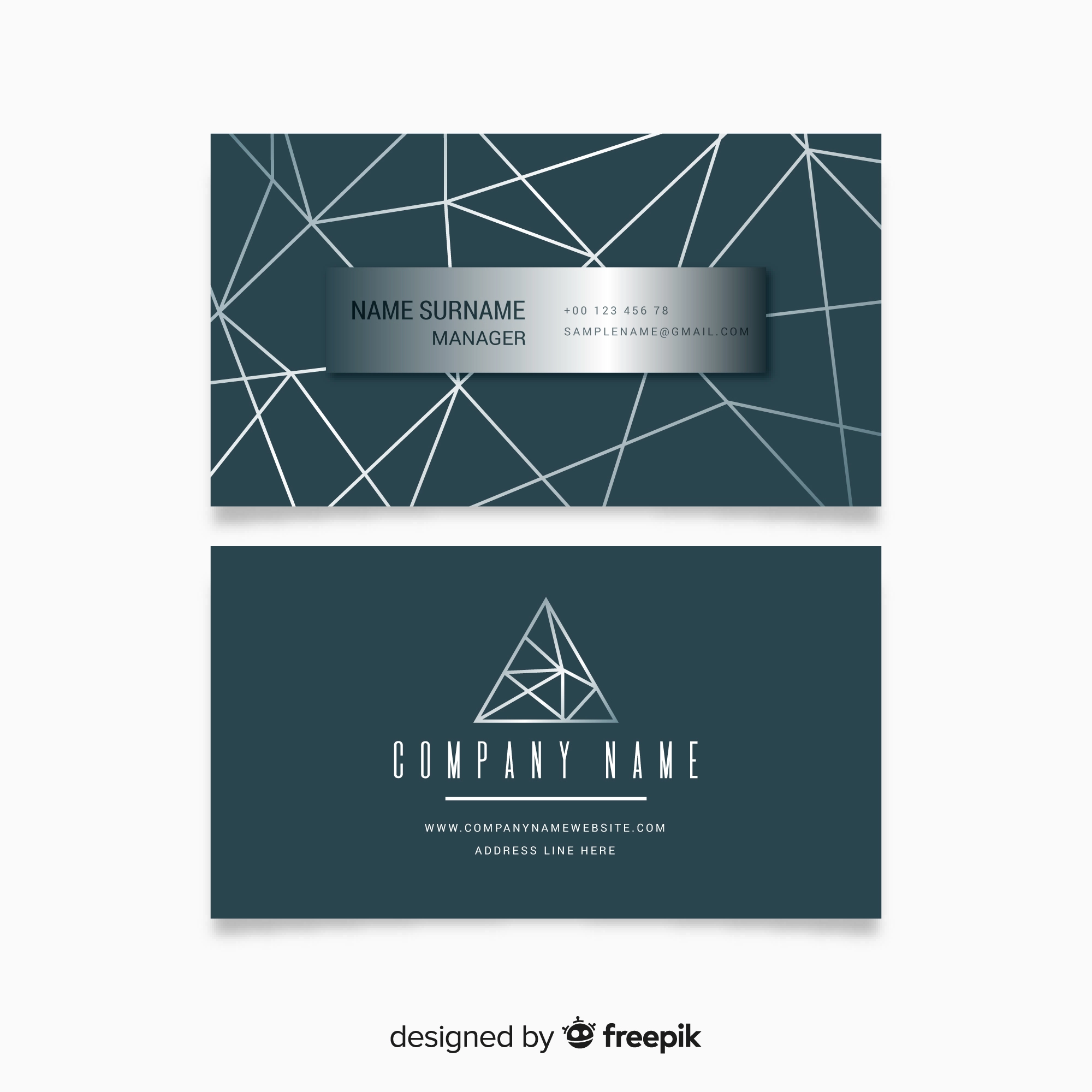 Modern Silver Foil Business Cards